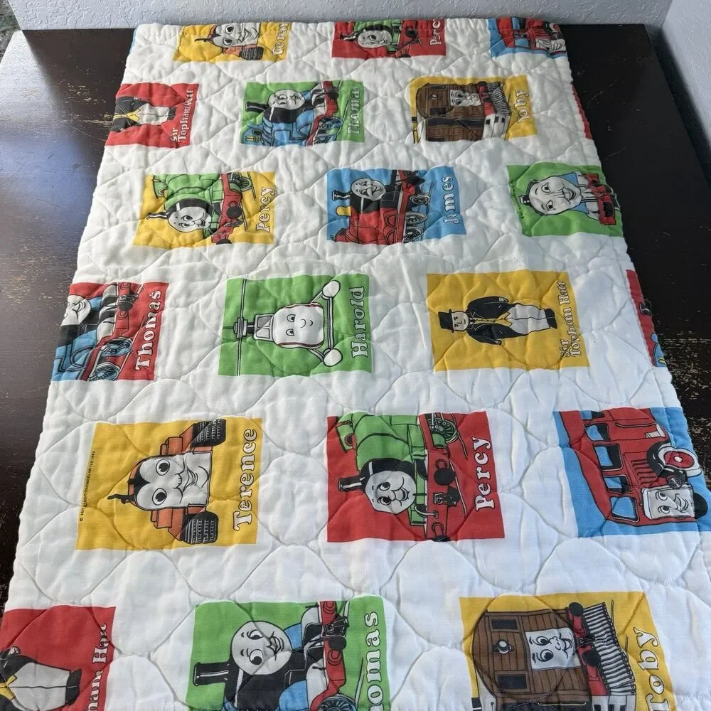 Vintage Thomas Train Bed Set 55”x40” Comforter Top & Fitted Sheets 1992 Britt